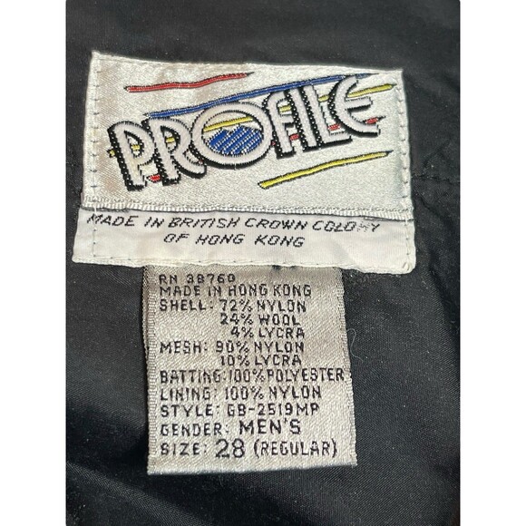 VTG 80s Profile Men’s Size 28 Blue Black Ski Pants Hong Kong Nylon Wool Stirrups - Picture 8 of 16